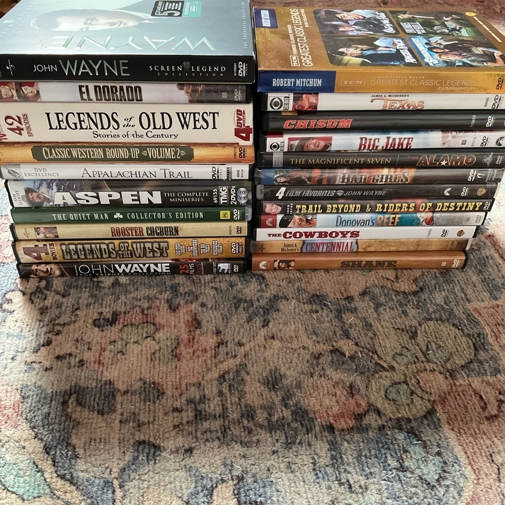 Huge Lot of 22 Western DVDs John Wayne Cowboy